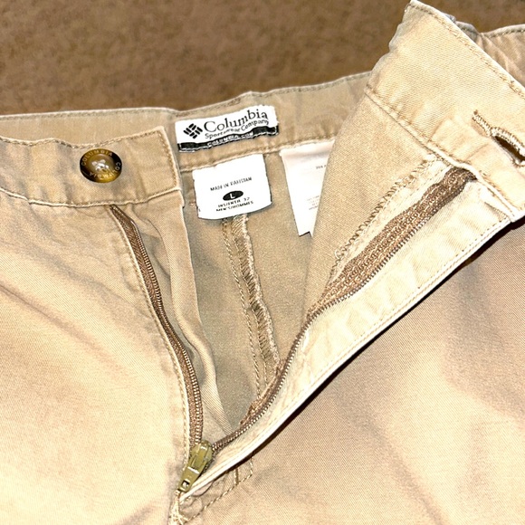 COLUMBIA CARGO PANTS Large Men’s Khaki Tan - Picture 10 of 14